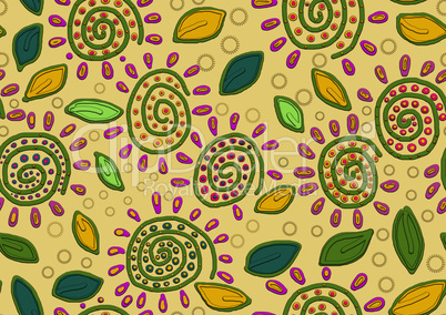 Seamless pattern of abstract flowers