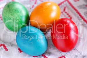 Various colorful easter eggs