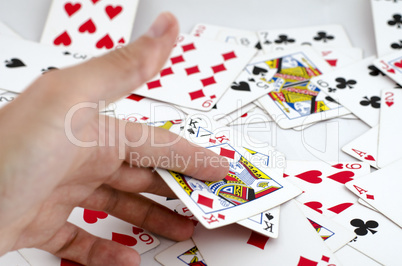 Playing cards in hand