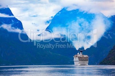 Cruise Liners On Hardanger fjorden