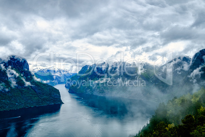 Beautiful Hardanger fjorden Nature Norway.