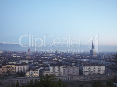 Turin skyline in the morning