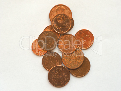 Euro coins 1 and 2 cents