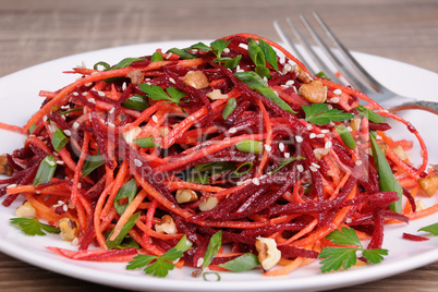 Salad of beets and carrots
