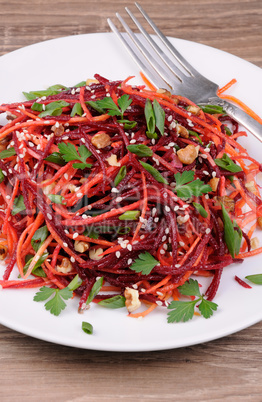 Salad of beets and carrots