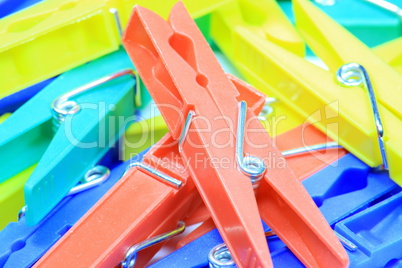 set of plastic clothespin