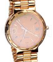 gold plated watches isolated