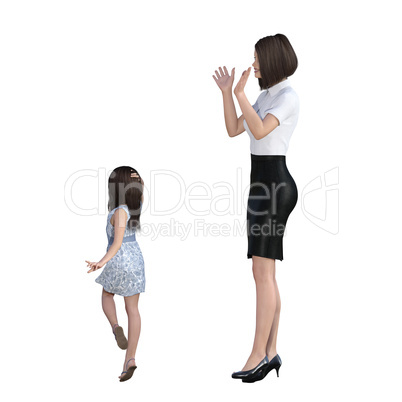 Mother Daughter Interaction of Girl Posing as Model