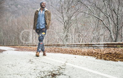 Men walking on the road