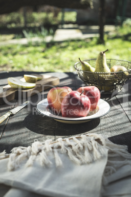 Sliced apples on a plate