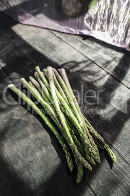 Asparagus on vintage table