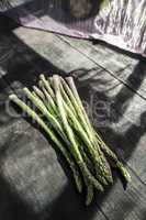 Asparagus on vintage table