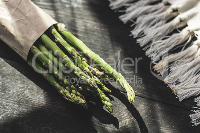 Asparagus on vintage table