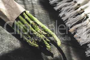 Asparagus on vintage table