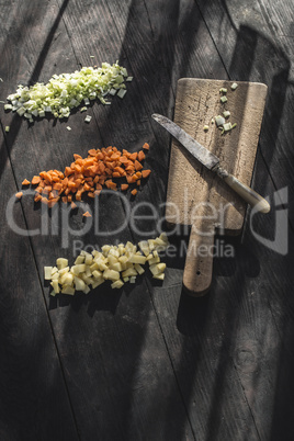 Diced vegetables