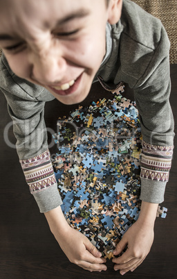 Child and puzzles