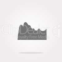 vector mountain on glossy web icon isolated on white background