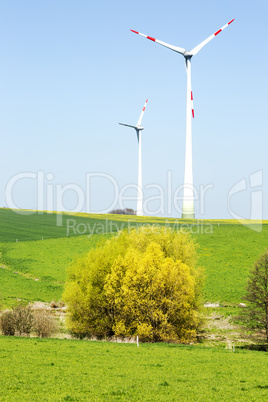 Nature landscape with windmills