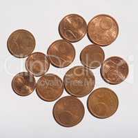 Euro coins 1 and 2 cents