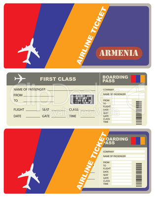 Flight trip for a flight to Armenia