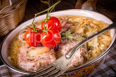 fried Fricandeau with onion
