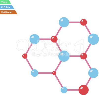 Flat design icon of chemistry hexa connection