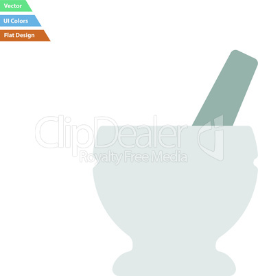 Flat design icon of chemistry mortar