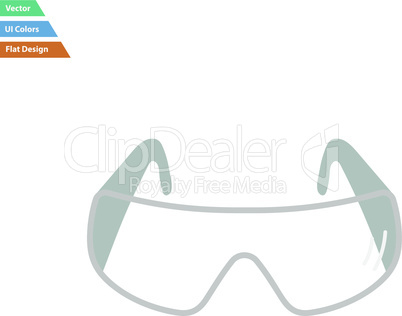 Flat design icon of chemistry protective eyewear