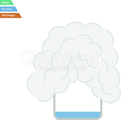 Flat design icon of chemistry reaction in glass