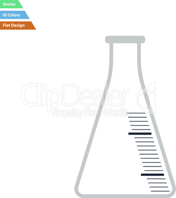 Flat design icon of chemistry cone flask