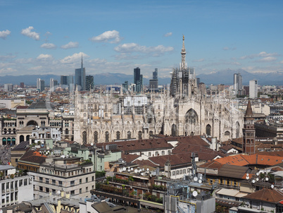 Aerial view of Milan, Italy