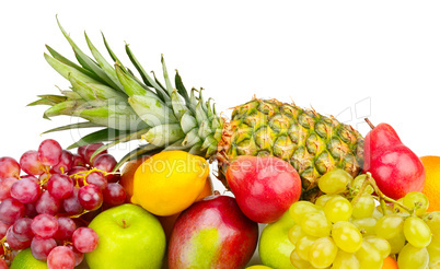 set of fruits isolated on white background