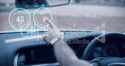 Composite image of image of a dashboard