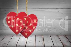 Composite image of cute heart decorations