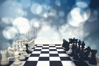 Composite image of black and white chess pawns defecting