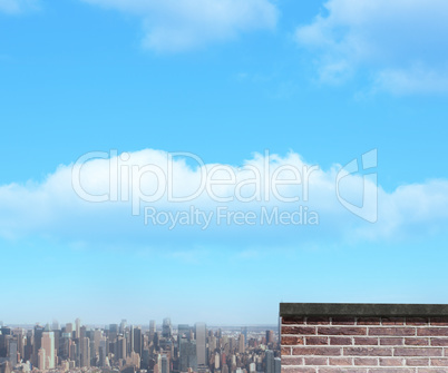 Composite image of red brick wall