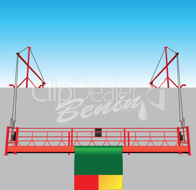 Technological hoist and the flag of Benin