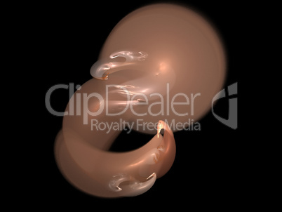 image of one Digital Fractal on Black Color