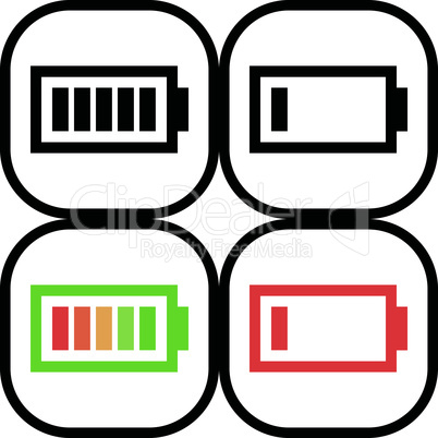 Set of battery icon - vector, flat design. Eps 10