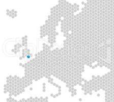 Europakarte hellgrau - Lage London