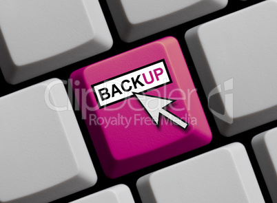 Tastatur zeigt Backup