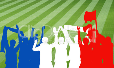 Silhouette Fußballfans Frankreich