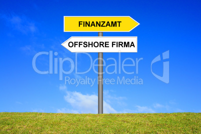Schild Offshore Firma oder Finanzamt