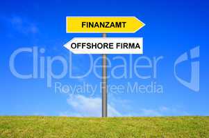 Schild Offshore Firma oder Finanzamt