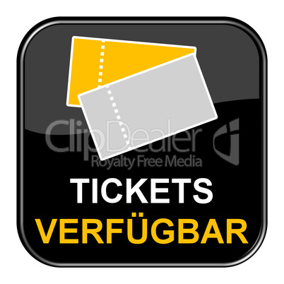 Schwarzer Button zeigt Tickets verfügbar