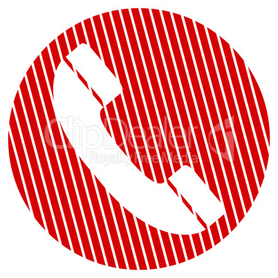 Gestreifter Kreis Telefon Symbol