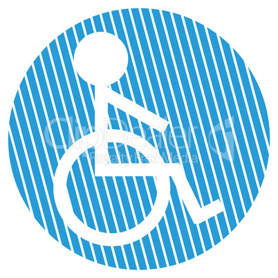 Gestreifter Kreis Rollstuhl Symbol