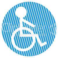 Gestreifter Kreis Rollstuhl Symbol