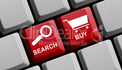 Tastatur zeigt online Search and Buy