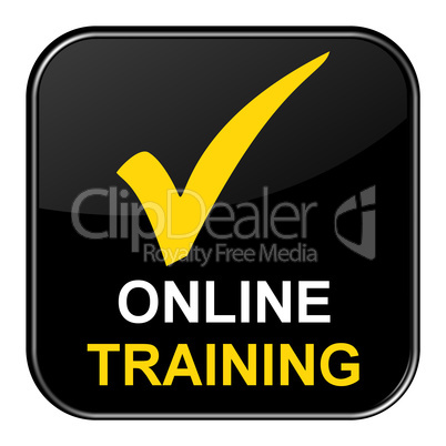 Schwarzer Button zeigt Online Training